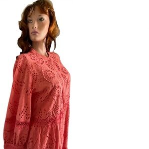 KOBI HALPERIN Coral LACE DRESS Size Medium AS-IS